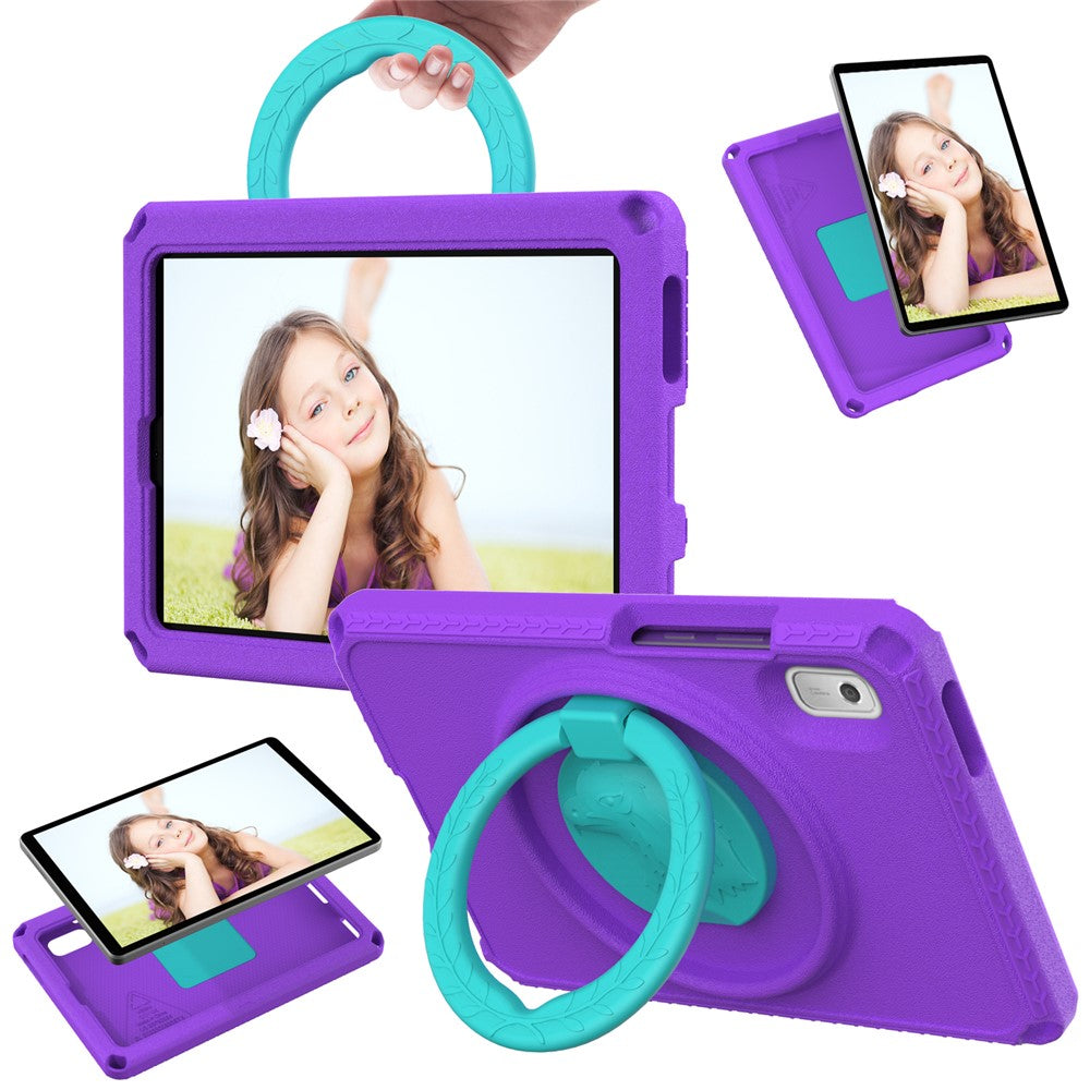 For Lenovo Tab M9 EVA+PC Tablet Protection Case Kickstand Hand Carrying Ring Cover with Shoulder Strap - Purple