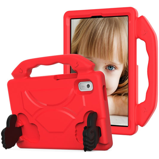 For Lenovo Tab M9 EVA Tablet Case Foldable Thumb Kickstand Anti-drop Cover with Handle Grip - Red