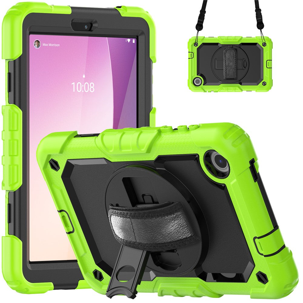 For Lenovo Tab M8 (4th Gen) 2024 TB-301XU / M8 (4th Gen) 2023 TB-300FU Silicone+PC Case Kickstand with PET Screen Film - Lime