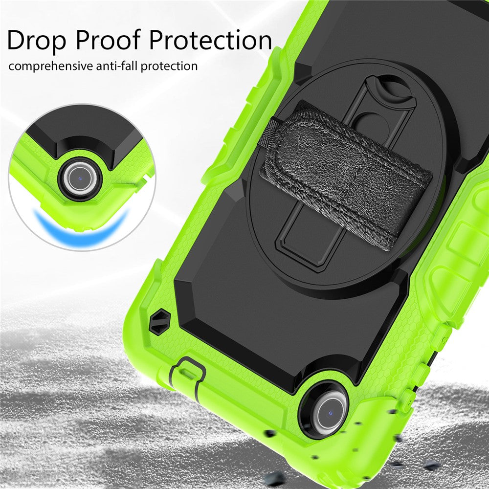 For Lenovo Tab M8 (4th Gen) 2024 TB-301XU / M8 (4th Gen) 2023 TB-300FU Silicone+PC Case Kickstand with PET Screen Film - Lime