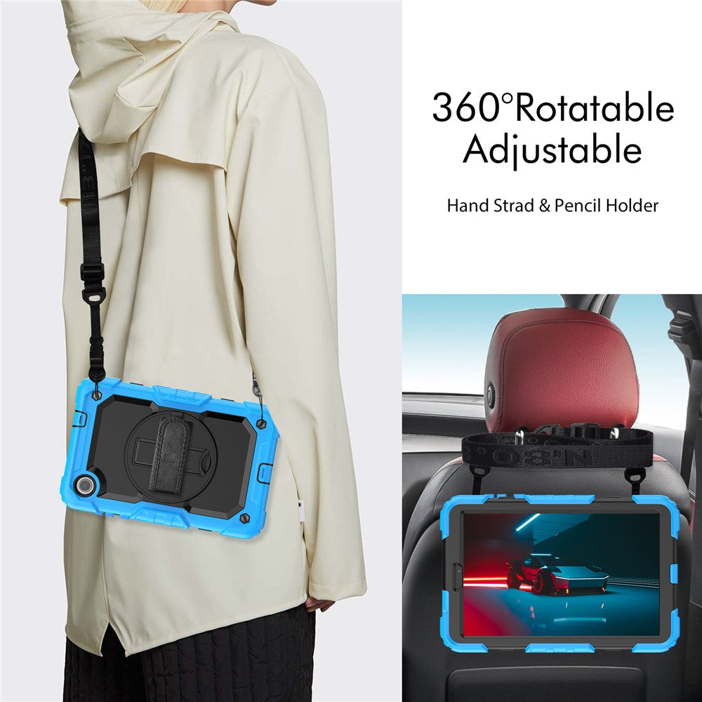 For Lenovo Tab M8 (4th Gen) 2024 TB-301XU / M8 (4th Gen) 2023 TB-300FU Silicone+PC Case Kickstand with PET Screen Film - Baby Blue