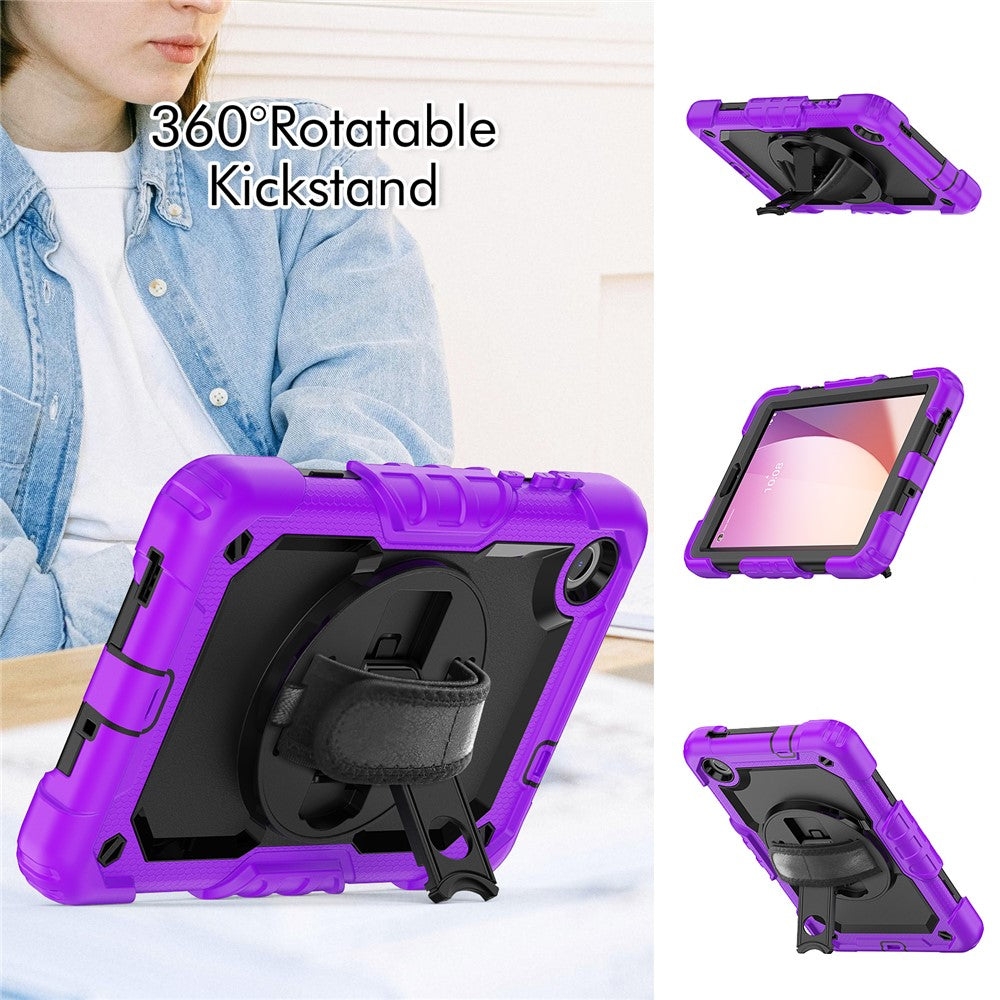 For Lenovo Tab M8 (4th Gen) 2024 TB-301XU / M8 (4th Gen) 2023 TB-300FU Silicone+PC Case Kickstand with PET Screen Film - Purple