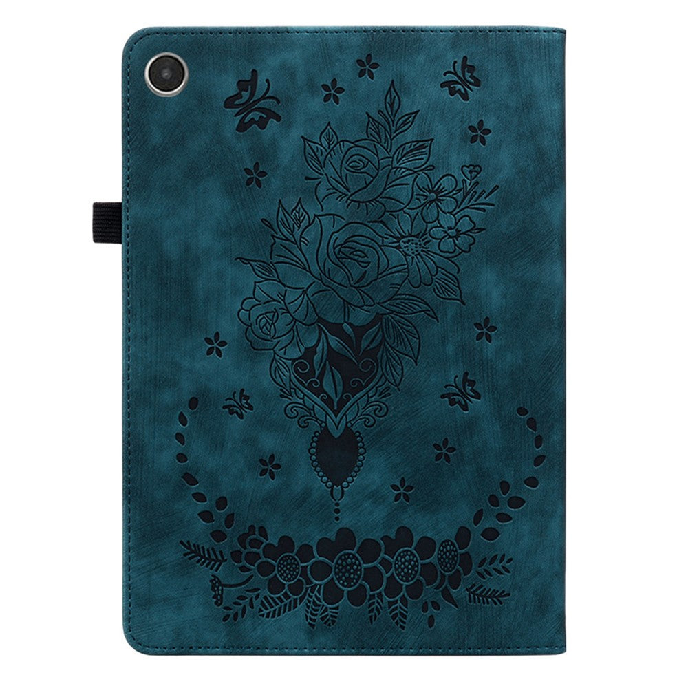 For Lenovo Tab M8 (4th Gen) 2024 TB-301XU / M8 (4th Gen) 2023 TB-300FU Stand Tablet Case Imprinted PU Leather Card Holder Tablet Cover - Blue