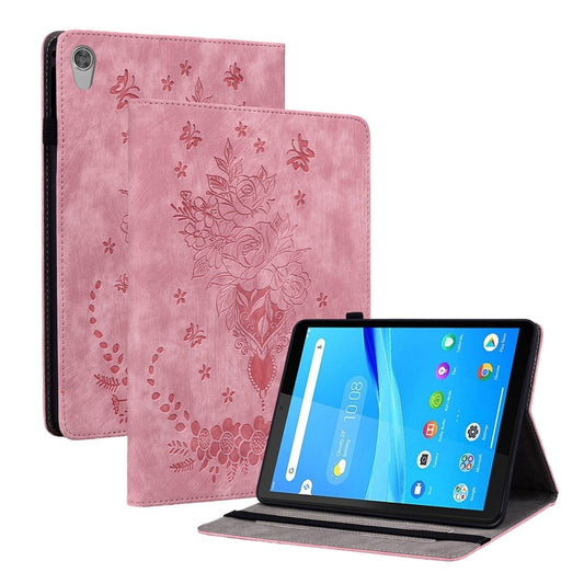 For Lenovo Tab M8 (HD) TB-8505F 8505X 8.0" Imprinted PU Leather Case Stand Tablet Cover - Pink