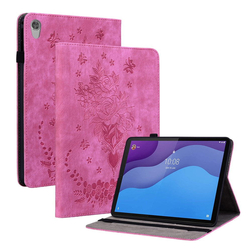 PU Leather Case for Lenovo Tab M10 HD Gen 2 TB-X306X / TB-X306F Stand Imprinted Tablet Cover - Rose