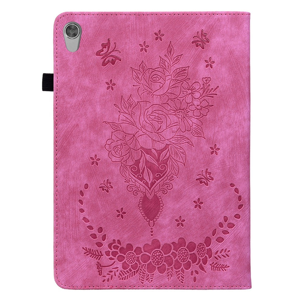 PU Leather Case for Lenovo Tab M10 HD Gen 2 TB-X306X / TB-X306F Stand Imprinted Tablet Cover - Rose