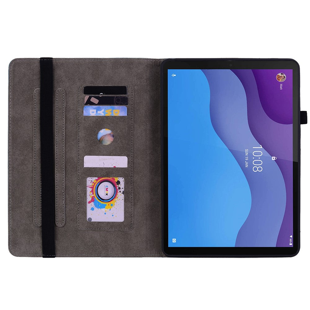 PU Leather Case for Lenovo Tab M10 HD Gen 2 TB-X306X / TB-X306F Stand Imprinted Tablet Cover - Purple