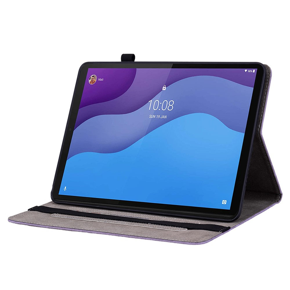 PU Leather Case for Lenovo Tab M10 HD Gen 2 TB-X306X / TB-X306F Stand Imprinted Tablet Cover - Purple