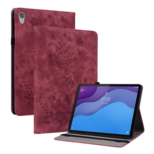 PU Leather Case for Lenovo Tab M10 HD Gen 2 TB-X306X / TB-X306F Stand Imprinted Tablet Cover - Red