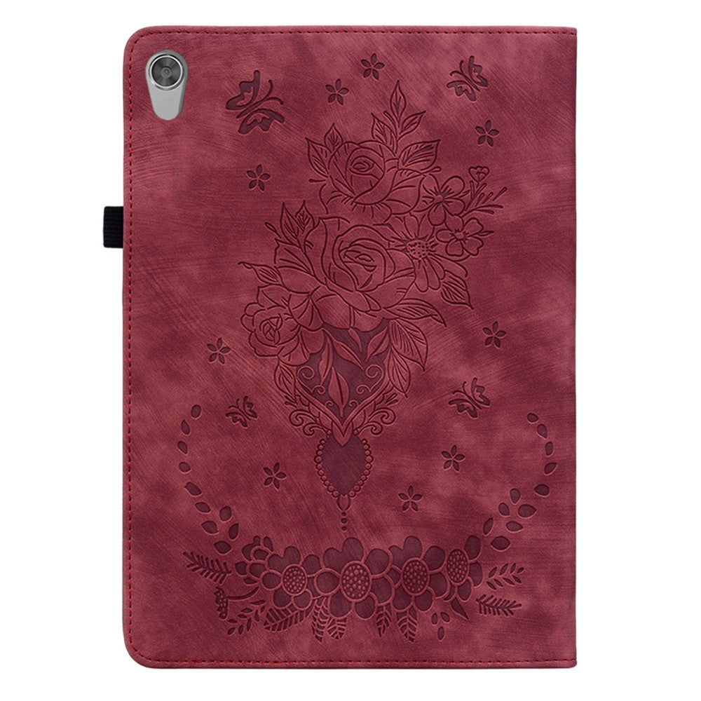 PU Leather Case for Lenovo Tab M10 HD Gen 2 TB-X306X / TB-X306F Stand Imprinted Tablet Cover - Red