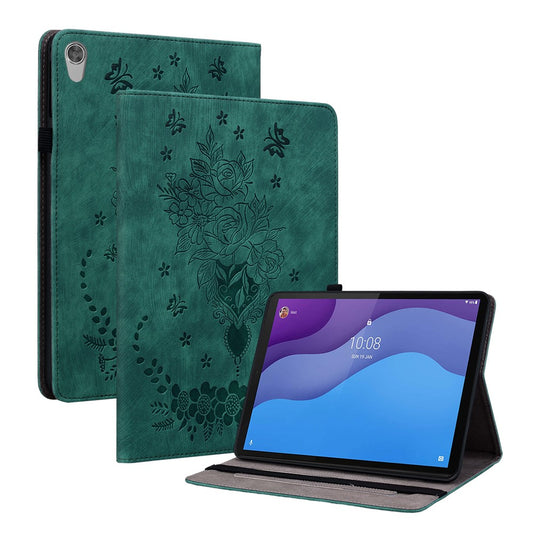 PU Leather Case for Lenovo Tab M10 HD Gen 2 TB-X306X / TB-X306F Stand Imprinted Tablet Cover - Green