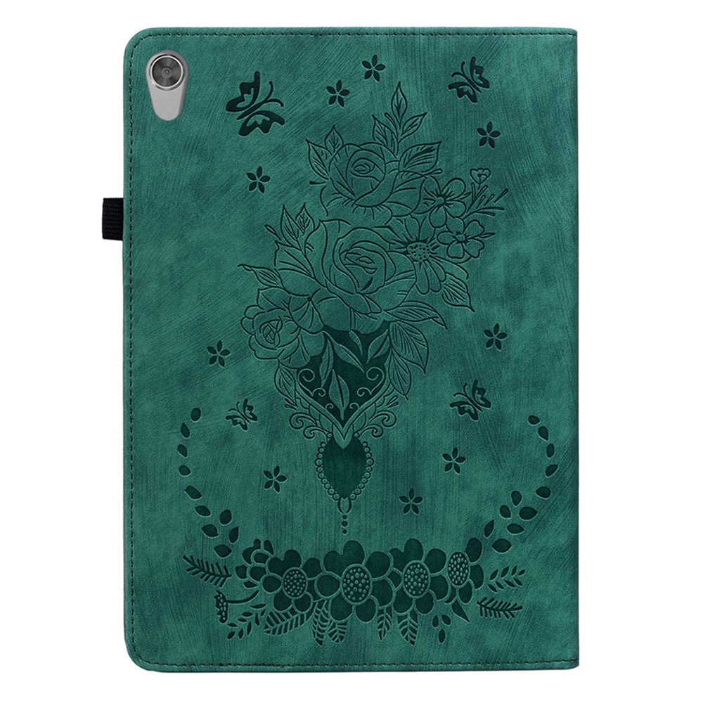 PU Leather Case for Lenovo Tab M10 HD Gen 2 TB-X306X / TB-X306F Stand Imprinted Tablet Cover - Green