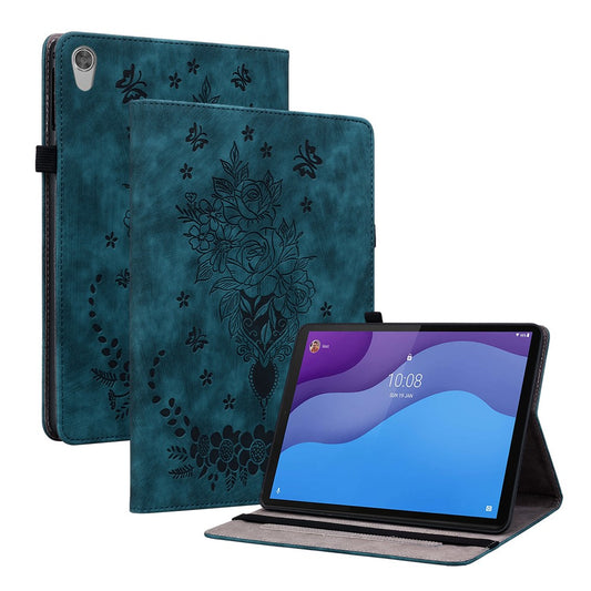 PU Leather Case for Lenovo Tab M10 HD Gen 2 TB-X306X / TB-X306F Stand Imprinted Tablet Cover - Blue