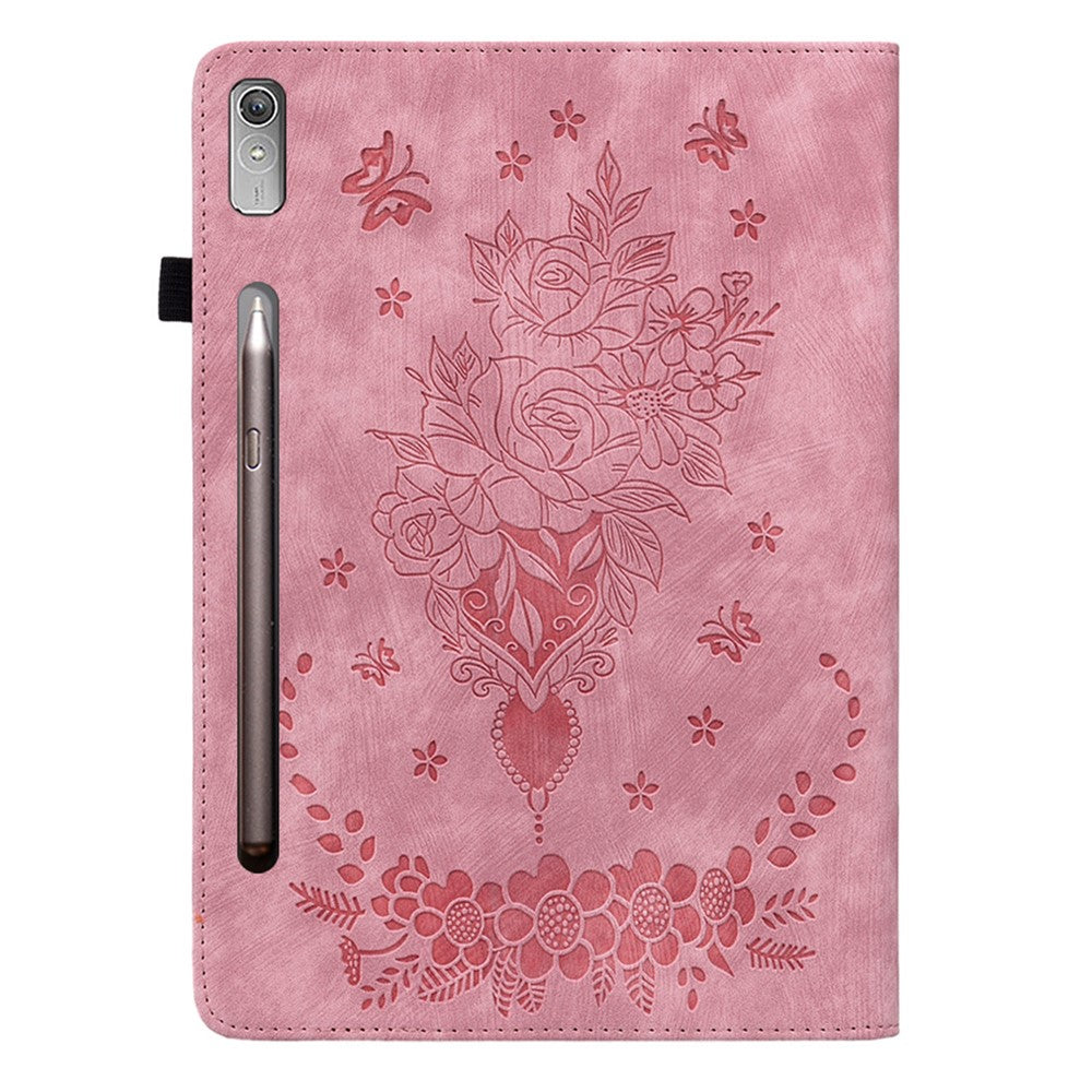 PU Leather Case for Lenovo Tab P11 Pro Gen 2 11.2" Folio Flip Imprinted Tablet Stand Cover - Pink