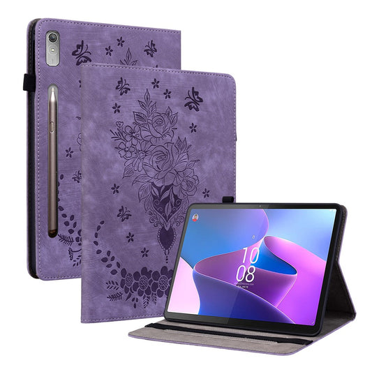 PU Leather Case for Lenovo Tab P11 Pro Gen 2 11.2" Folio Flip Imprinted Tablet Stand Cover - Purple