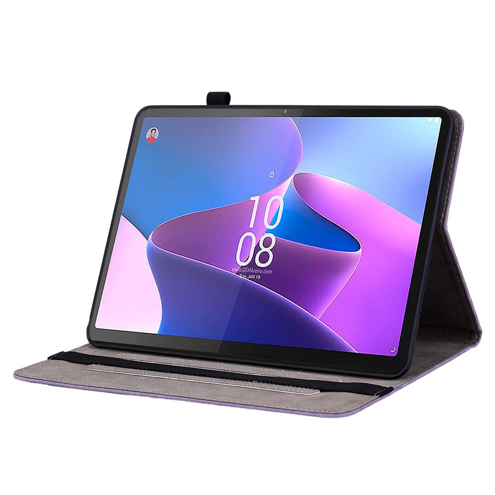 PU Leather Case for Lenovo Tab P11 Pro Gen 2 11.2" Folio Flip Imprinted Tablet Stand Cover - Purple