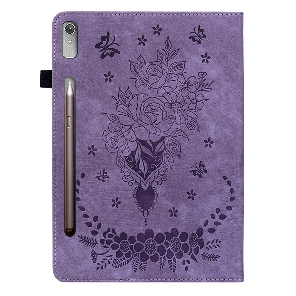PU Leather Case for Lenovo Tab P11 Pro Gen 2 11.2" Folio Flip Imprinted Tablet Stand Cover - Purple