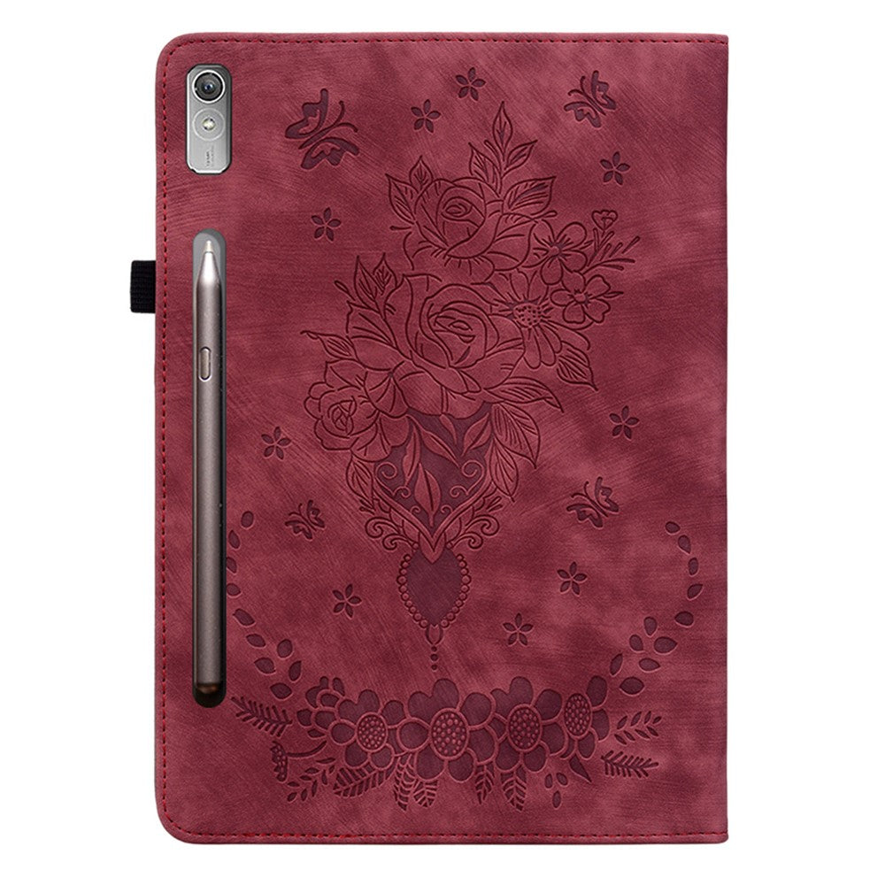 PU Leather Case for Lenovo Tab P11 Pro Gen 2 11.2" Folio Flip Imprinted Tablet Stand Cover - Red