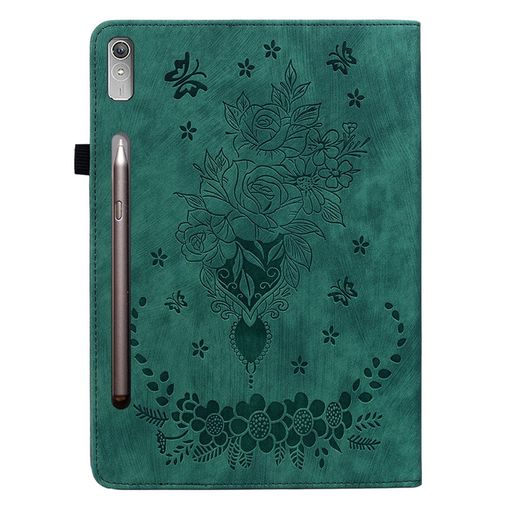 PU Leather Case for Lenovo Tab P11 Pro Gen 2 11.2" Folio Flip Imprinted Tablet Stand Cover - Green