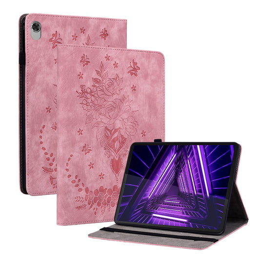 For Lenovo M10 Plus 10.3" TB-X606F / TB-X606X Shockproof Shell Imprinted Stand Cover PU Leather Case - Pink