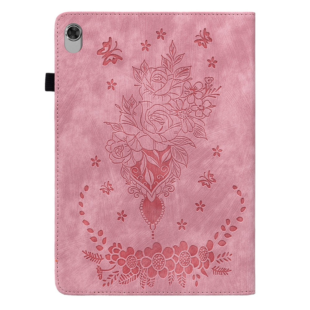 For Lenovo M10 Plus 10.3" TB-X606F / TB-X606X Shockproof Shell Imprinted Stand Cover PU Leather Case - Pink