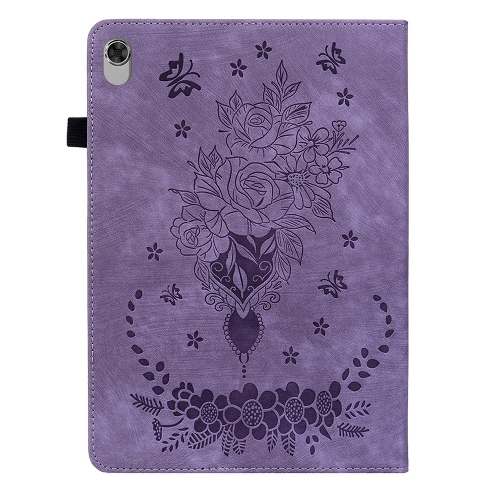 For Lenovo M10 Plus 10.3" TB-X606F / TB-X606X Shockproof Shell Imprinted Stand Cover PU Leather Case - Purple
