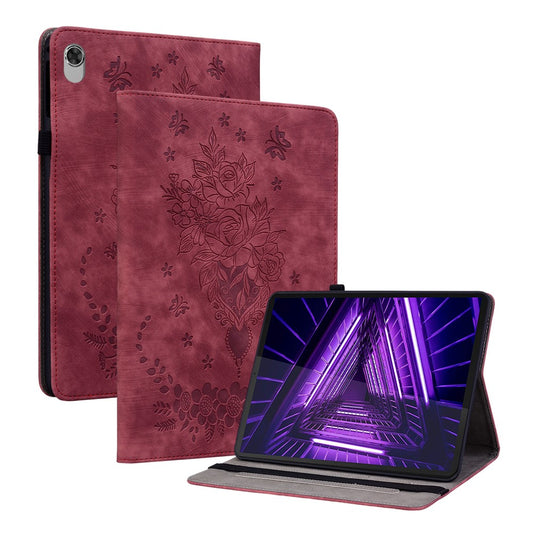 For Lenovo M10 Plus 10.3" TB-X606F / TB-X606X Shockproof Shell Imprinted Stand Cover PU Leather Case - Red