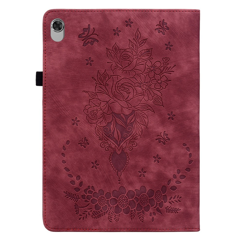 For Lenovo M10 Plus 10.3" TB-X606F / TB-X606X Shockproof Shell Imprinted Stand Cover PU Leather Case - Red