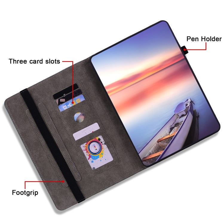 Protective Case for Huawei MediaPad M5 lite 10.1 / MediaPad C5 10 Imprinted Stand PU Leather Cover - Purple