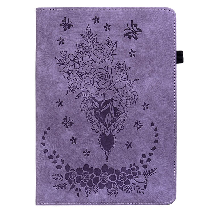 Protective Case for Huawei MediaPad M5 lite 10.1 / MediaPad C5 10 Imprinted Stand PU Leather Cover - Purple