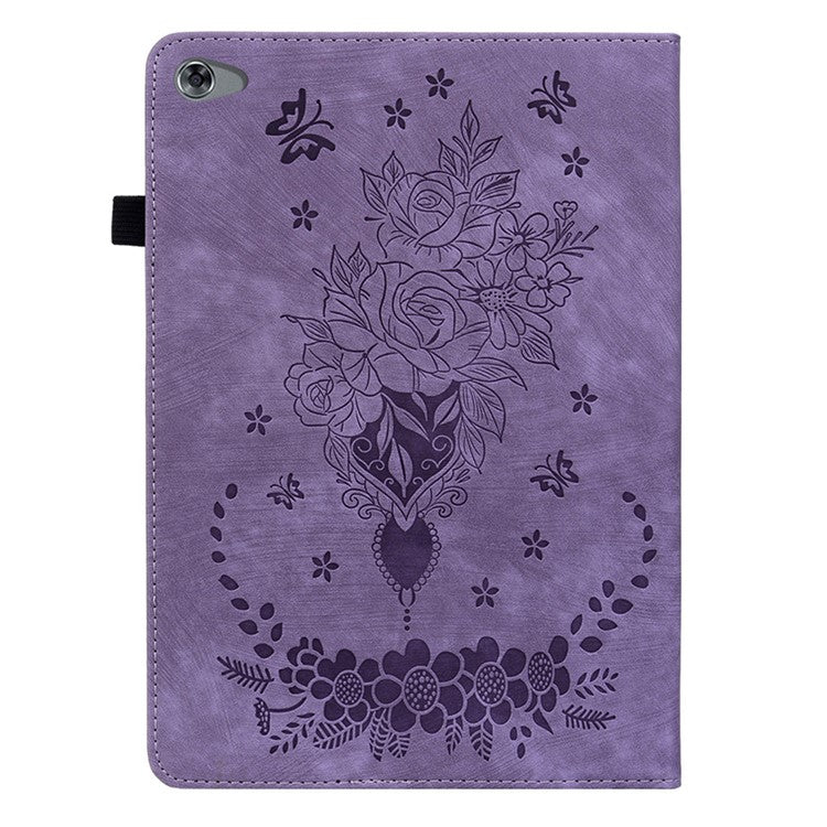 Protective Case for Huawei MediaPad M5 lite 10.1 / MediaPad C5 10 Imprinted Stand PU Leather Cover - Purple