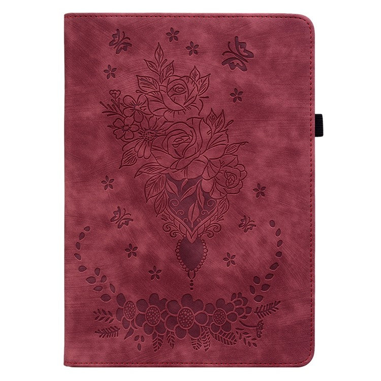 Protective Case for Huawei MediaPad M5 lite 10.1 / MediaPad C5 10 Imprinted Stand PU Leather Cover - Red