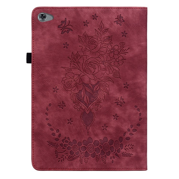 Protective Case for Huawei MediaPad M5 lite 10.1 / MediaPad C5 10 Imprinted Stand PU Leather Cover - Red