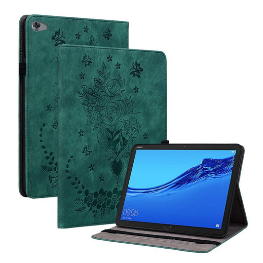 Protective Case for Huawei MediaPad M5 lite 10.1 / MediaPad C5 10 Imprinted Stand PU Leather Cover - Green
