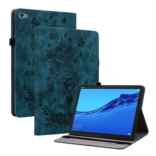 Protective Case for Huawei MediaPad M5 lite 10.1 / MediaPad C5 10 Imprinted Stand PU Leather Cover - Blue