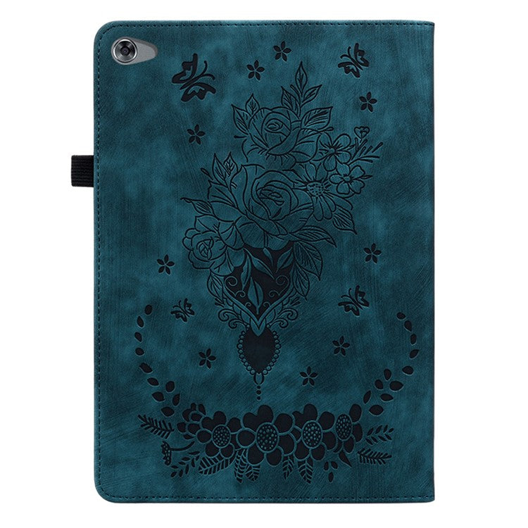 Protective Case for Huawei MediaPad M5 lite 10.1 / MediaPad C5 10 Imprinted Stand PU Leather Cover - Blue