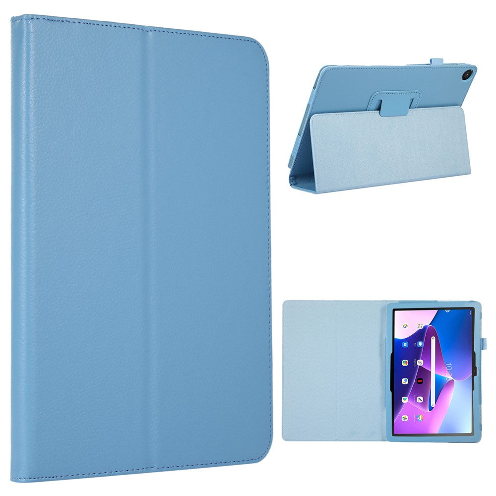 For Lenovo Tab M10 (Gen 3) Litchi Texture PU Leather Case Full Protection Stand Tablet Cover - Baby Blue