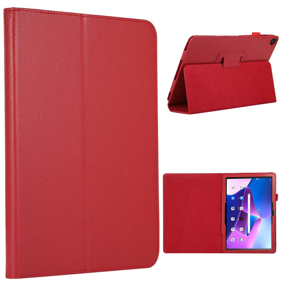 For Lenovo Tab M10 (Gen 3) Litchi Texture PU Leather Case Full Protection Stand Tablet Cover - Red