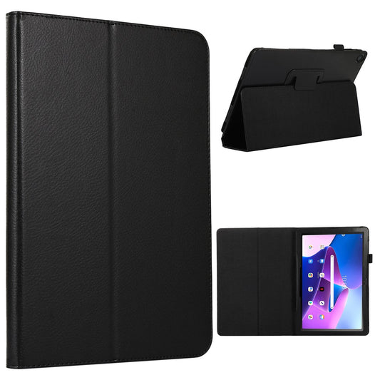 For Lenovo Tab M10 (Gen 3) Litchi Texture PU Leather Case Full Protection Stand Tablet Cover - Black