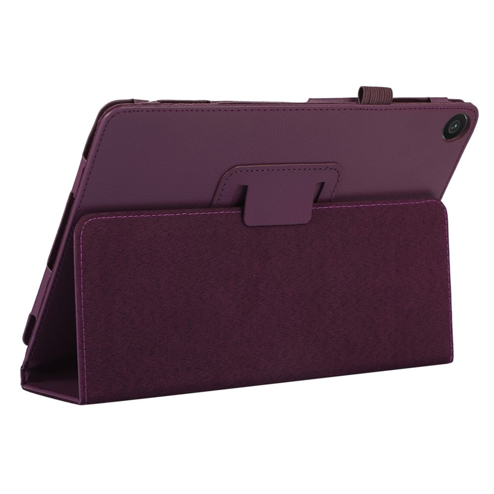 For Lenovo Tab M10 (Gen 3) Litchi Texture PU Leather Case Full Protection Stand Tablet Cover - Purple