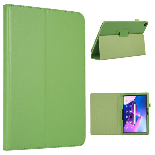 For Lenovo Tab M10 (Gen 3) Litchi Texture PU Leather Case Full Protection Stand Tablet Cover - Green