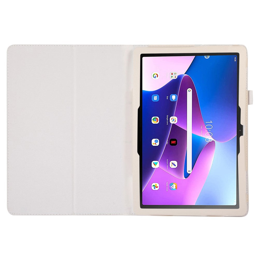 For Lenovo Tab M10 (Gen 3) Litchi Texture PU Leather Case Full Protection Stand Tablet Cover - White