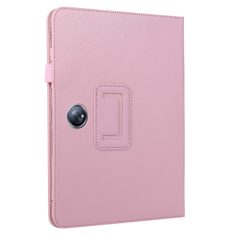 For OnePlus Pad PU Leather Tablet Case Litchi Texture Bi-fold Stand Tablet Cover - Pink