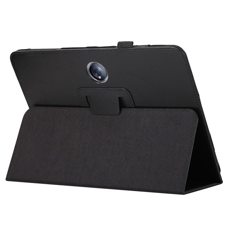 For OnePlus Pad PU Leather Tablet Case Litchi Texture Bi-fold Stand Tablet Cover - Black