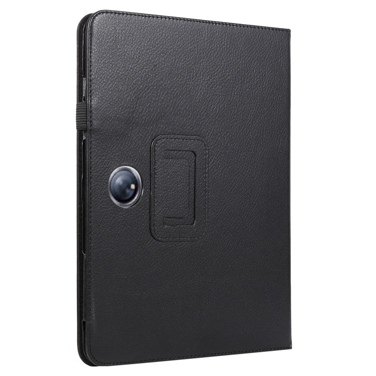 For OnePlus Pad PU Leather Tablet Case Litchi Texture Bi-fold Stand Tablet Cover - Black