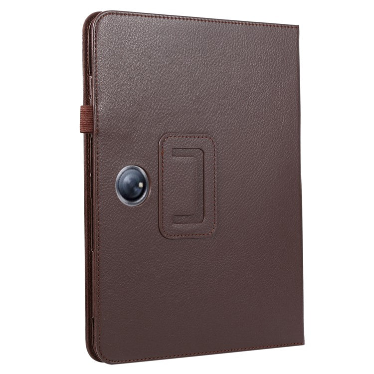 For OnePlus Pad PU Leather Tablet Case Litchi Texture Bi-fold Stand Tablet Cover - Brown