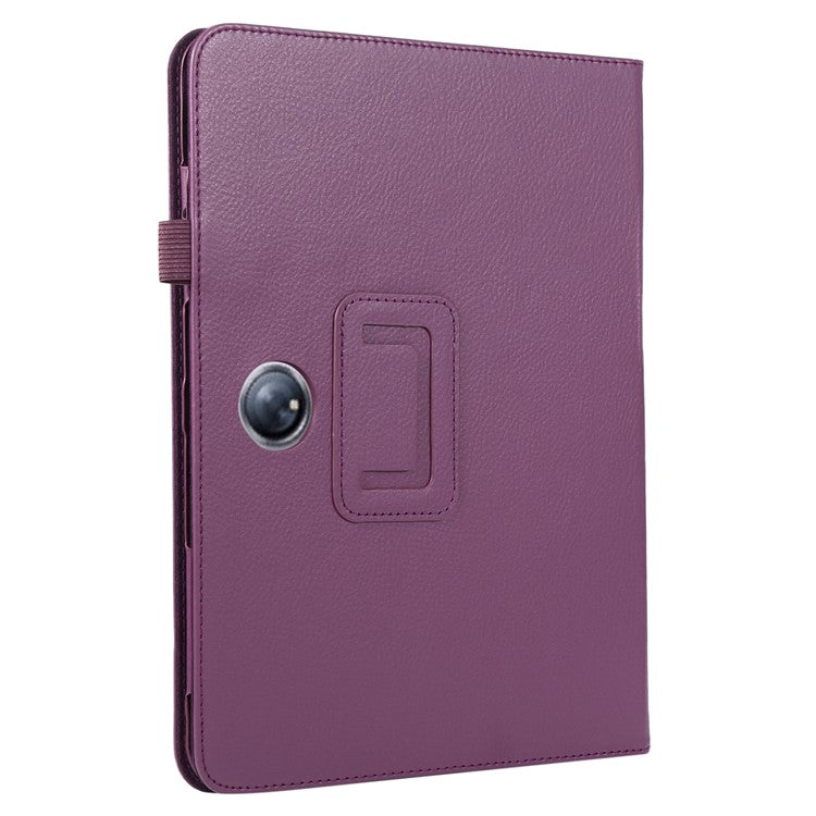 For OnePlus Pad PU Leather Tablet Case Litchi Texture Bi-fold Stand Tablet Cover - Purple