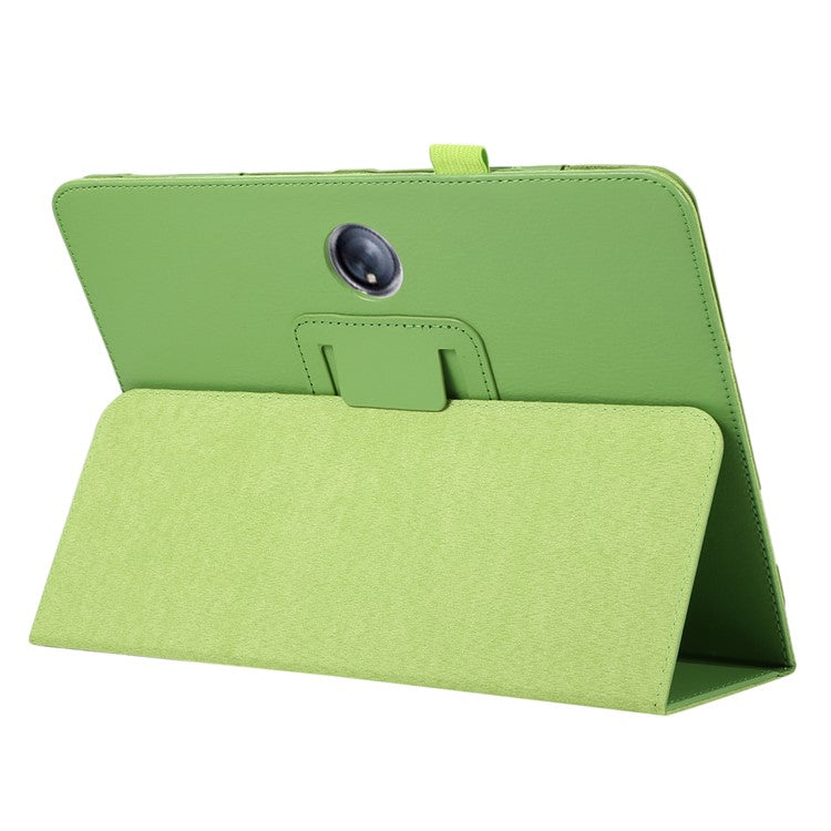 For OnePlus Pad PU Leather Tablet Case Litchi Texture Bi-fold Stand Tablet Cover - Green