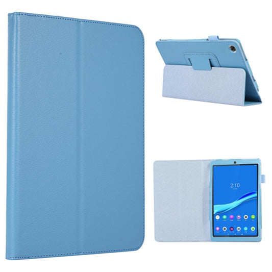 PU Leather Flip Cover for Lenovo Tab M8 (4th Gen) 2024 TB-301XU / M8 (4th Gen) 2023 TB-300FU Litchi Texture Tablet Case Stand - Baby Blue