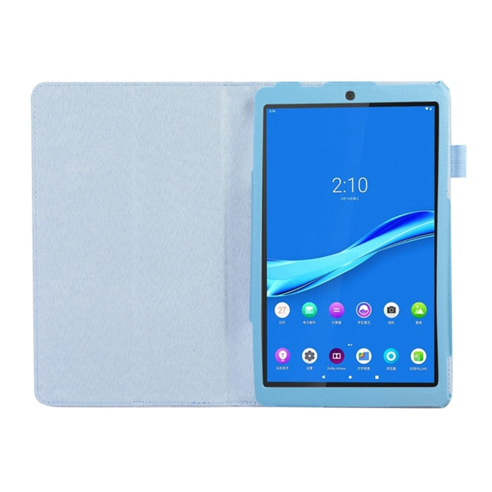 PU Leather Flip Cover for Lenovo Tab M8 (4th Gen) 2024 TB-301XU / M8 (4th Gen) 2023 TB-300FU Litchi Texture Tablet Case Stand - Baby Blue